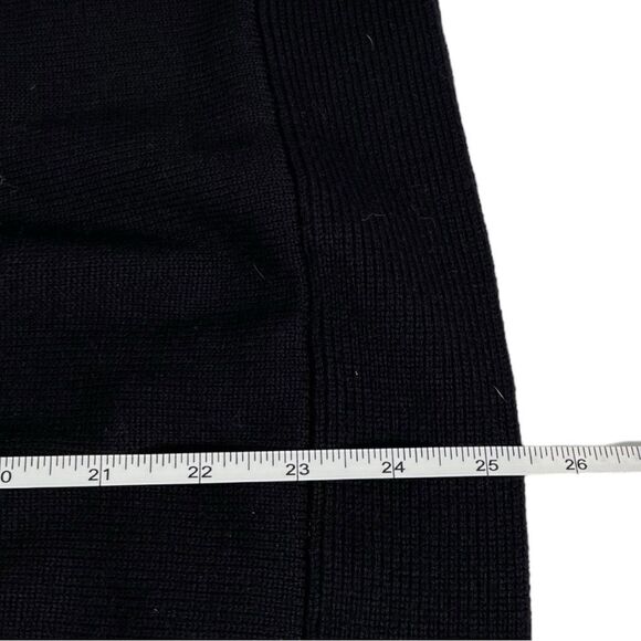 Adam Lippes Adam Plus Eve Black Wool Hooded V-Neck Sweater Size Medium - Picture 8 of 8